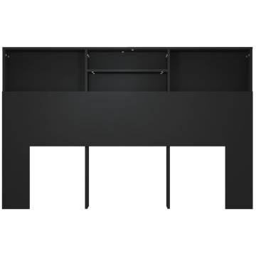 Stylish Black Headboard Cabinet - 160x19x103.5 cm | Hipo Market