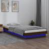 LED Bed Frame Honey Brown 75x190 cm - Solid Wood Design