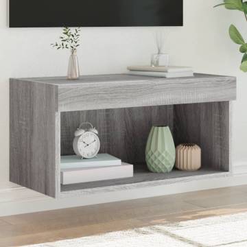 TV Cabinet with LED Lights - Grey Sonoma 60x30 cm