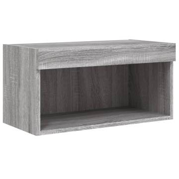 TV Cabinet with LED Lights - Grey Sonoma 60x30 cm