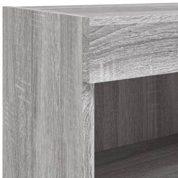 TV Cabinet with LED Lights - Grey Sonoma 60x30 cm