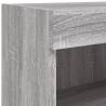 TV Cabinet with LED Lights - Grey Sonoma 60x30 cm