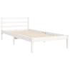 White Single Bed Frame with Headboard | Solid Pine Wood