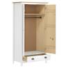 2-Door Wardrobe Hill White - Solid Pine Wood 89x50x170 cm