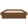 LED Bed Frame Honey Brown 75x190 cm - Solid Wood Design