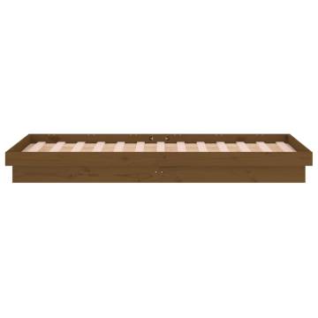 LED Bed Frame Honey Brown 75x190 cm - Solid Wood Design