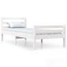 White Solid Wood Bed Frame 100x200 cm - Modern & Sturdy