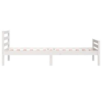 White Solid Wood Bed Frame 100x200 cm - Modern & Sturdy