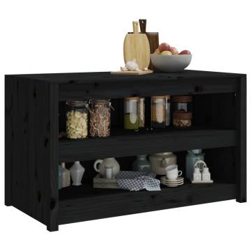 Outdoor Kitchen Cabinet Black - Solid Pine Wood 106x55x64 cm