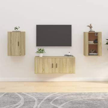 Stylish Wall Mounted TV Cabinets 2 pcs Sonoma Oak - Hipomarket