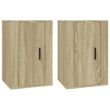 Stylish Wall Mounted TV Cabinets 2 pcs Sonoma Oak - Hipomarket