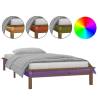 LED Bed Frame Honey Brown 75x190cm - Solid Wood & RGB Lights