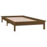 LED Bed Frame Honey Brown 75x190cm - Solid Wood & RGB Lights