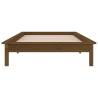 LED Bed Frame Honey Brown 75x190cm - Solid Wood & RGB Lights