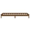 LED Bed Frame Honey Brown 75x190cm - Solid Wood & RGB Lights