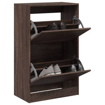 Shoe Cabinet Brown Oak - Stylish & Compact Design | HipoMarket