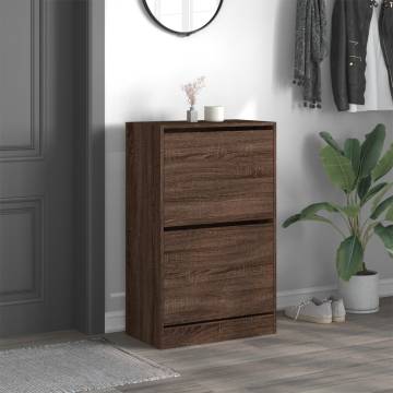 Shoe Cabinet Brown Oak - Stylish & Compact Design | HipoMarket