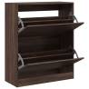 Brown Oak Shoe Cabinet - Stylish & Space-Saving Design