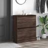 Brown Oak Shoe Cabinet - Stylish & Space-Saving Design