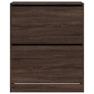 Brown Oak Shoe Cabinet - Stylish & Space-Saving Design