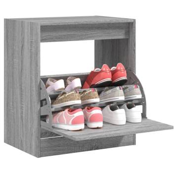 Shoe Cabinet Grey Sonoma - 60x42x69 cm Engineered Wood