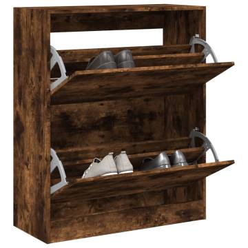 Shoe Cabinet Smoked Oak - Compact & Stylish Storage Solution