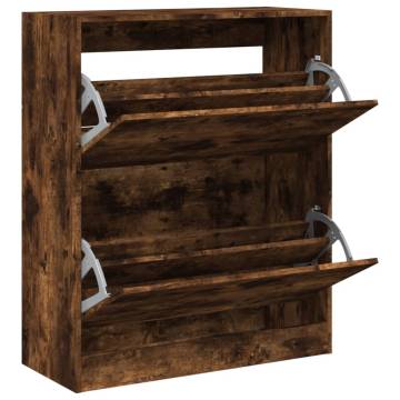 Shoe Cabinet Smoked Oak - Compact & Stylish Storage Solution