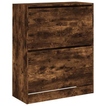 Shoe Cabinet Smoked Oak - Compact & Stylish Storage Solution