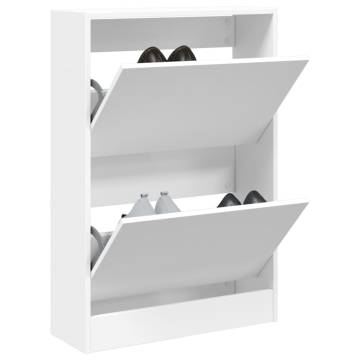 Shoe Cabinet White 60x21x87.5 cm - Stylish Space Saver