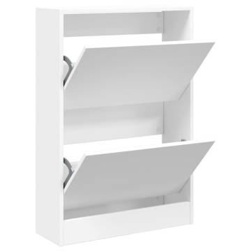 Shoe Cabinet White 60x21x87.5 cm - Stylish Space Saver