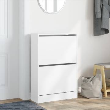 Shoe Cabinet White 60x21x87.5 cm - Stylish Space Saver