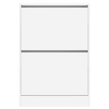 Shoe Cabinet White 60x21x87.5 cm - Stylish Space Saver