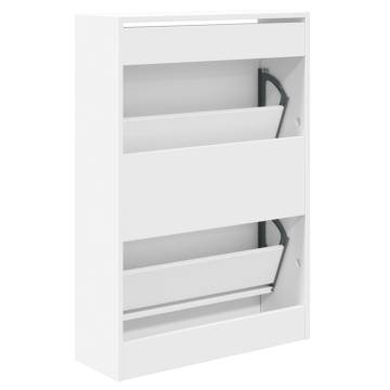 Shoe Cabinet White 60x21x87.5 cm - Stylish Space Saver