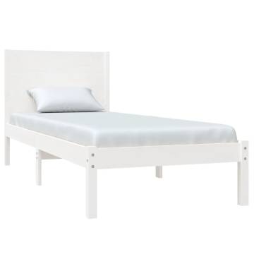 White Solid Wood Bed Frame - 2FT6 Small Single 75x190 cm