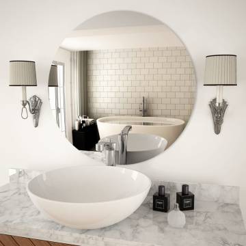 Stylish 70 cm Round Glass Wall Mirror - Minimalistic Aesthetic