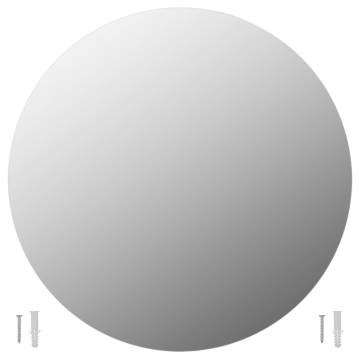 Stylish 70 cm Round Glass Wall Mirror - Minimalistic Aesthetic