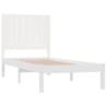 White Solid Wood Bed Frame 75x190 cm - Small Single