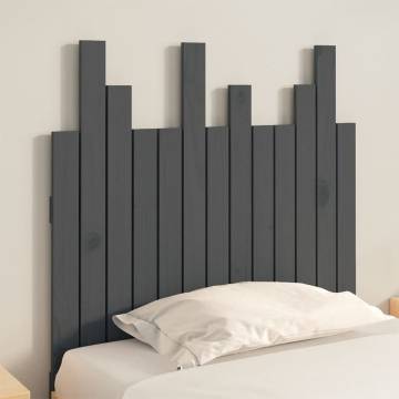 Elegant Grey Wall Headboard - Solid Pine - 82.5x80 cm