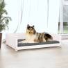 Comfortable White Dog Bed | Solid Pine Wood - 95.5x65.5 cm