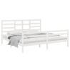 White Solid Wood Bed Frame 200x200 cm | Modern & Sturdy Design