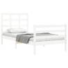 Bed Frame with Headboard White 100x200 cm - Solid Wood