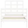 Bed Frame with Headboard White 100x200 cm - Solid Wood