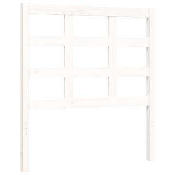 Bed Frame with Headboard White 100x200 cm - Solid Wood