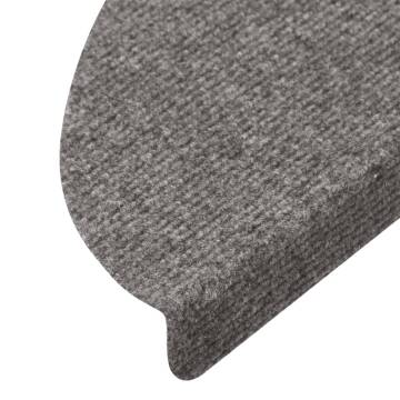 Self-Adhesive Stair Mats - 15 pcs Grey | Hipomarket UK