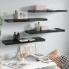 Floating Wall Shelves 4 pcs High Gloss Black 80x23.5x3.8 cm MDF Colour high gloss black Size 80 x 23.5 x 3.8 cm Quantity in Package 4 Number of Pieces 1 