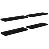 Stylish Floating Wall Shelves - High Gloss Black - Set of 4