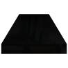 Stylish Floating Wall Shelves - High Gloss Black - Set of 4