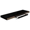 Stylish Floating Wall Shelves - High Gloss Black - Set of 4