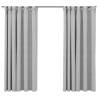 Linen-Look Blackout Curtains - Grey 140x175 cm (2 pcs)