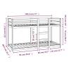 Bunk Bed 75x190 cm - Solid Wood Pine | Hipomarket